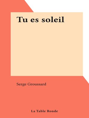 cover image of Tu es soleil